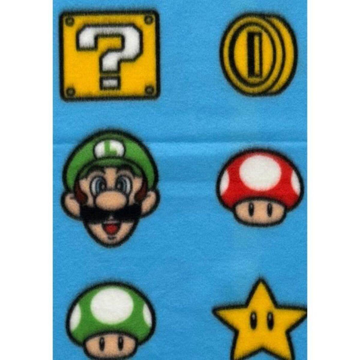 Manta Mario Bros Multicolor Cuadros escoceses