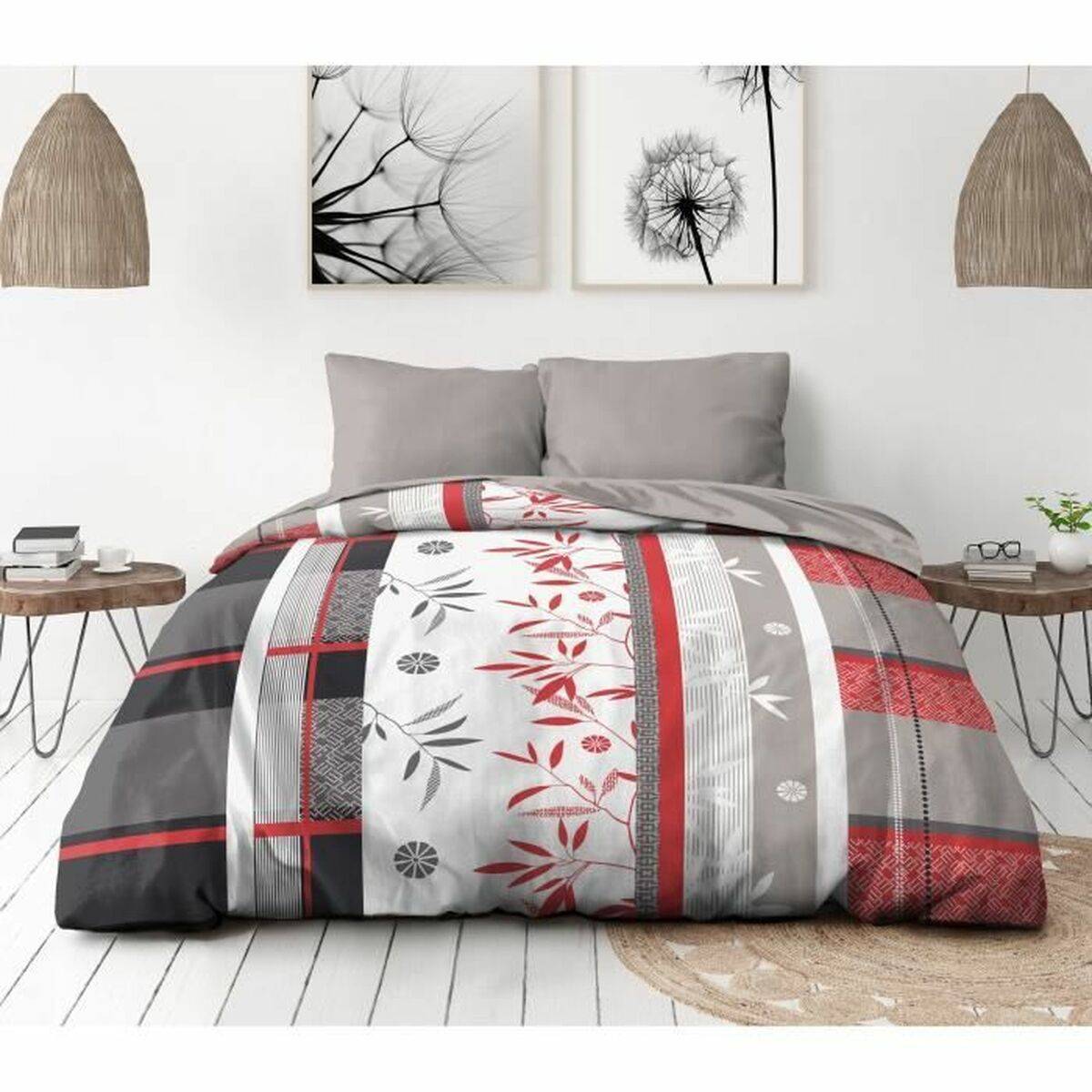Juego de funda nórdica HOME LINGE PASSION SHIZUOKA Azul Cama de 200 3 Piezas