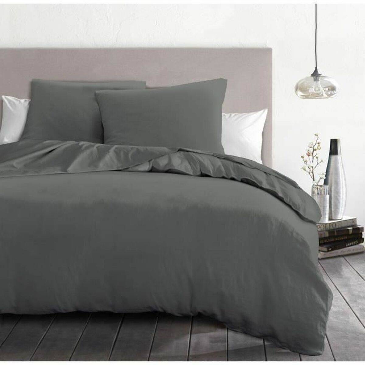 Juego de funda nórdica HOME LINGE PASSION Antracita Cama de 200 3 Piezas