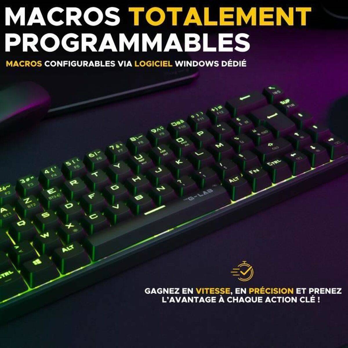 Teclado Gaming The G-Lab KEYZ TITAN Negro AZERTY