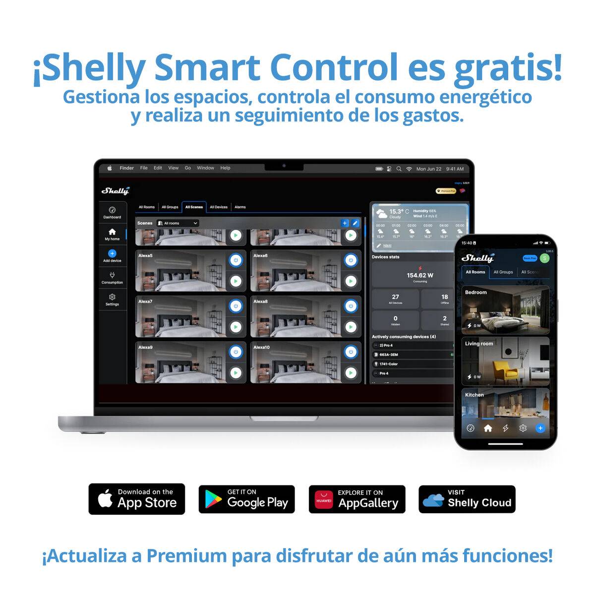 Módulo switch Wi-Fi Shelly EM GEN3 + 50 A CT