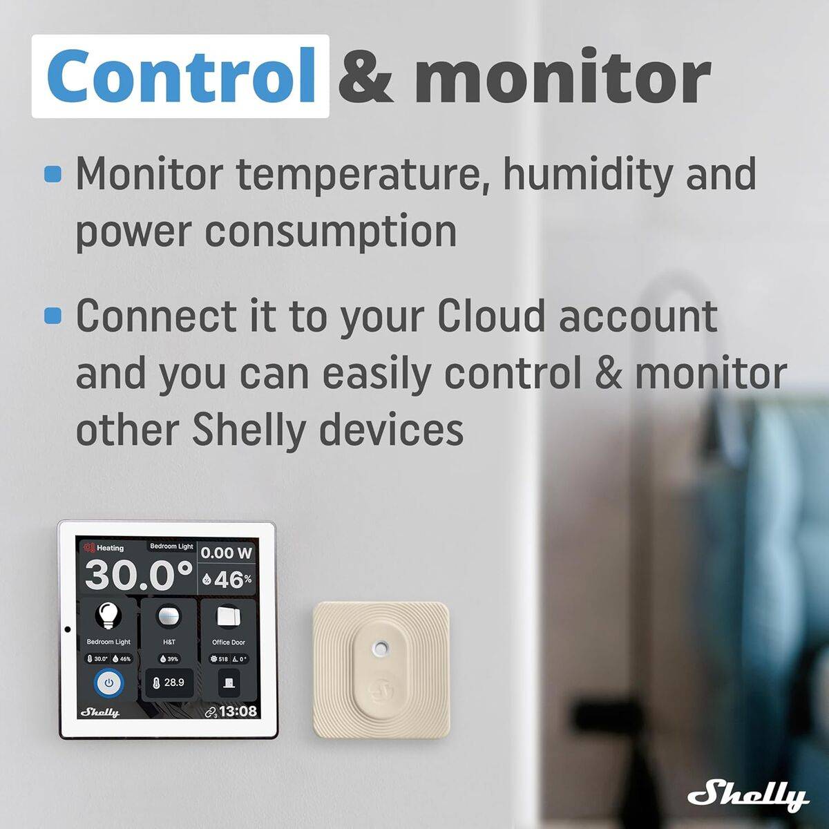Shelly panel de control pantalla color 4",blanco marfil
