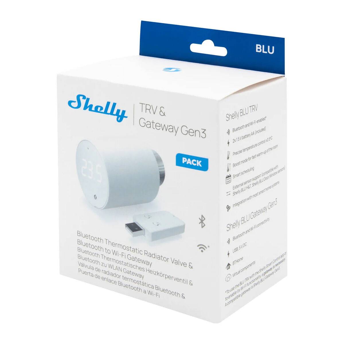 Shelly Cabezal termostático BLU TRV