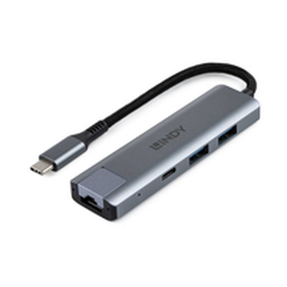 Hub USB LINDY Gris