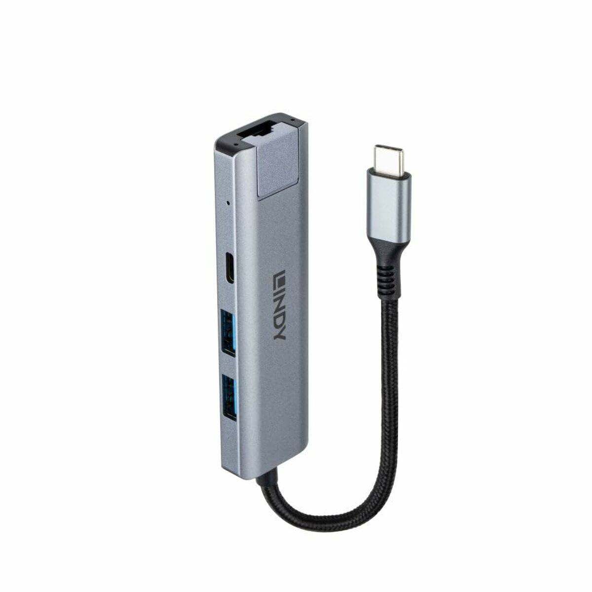 Hub USB LINDY Gris