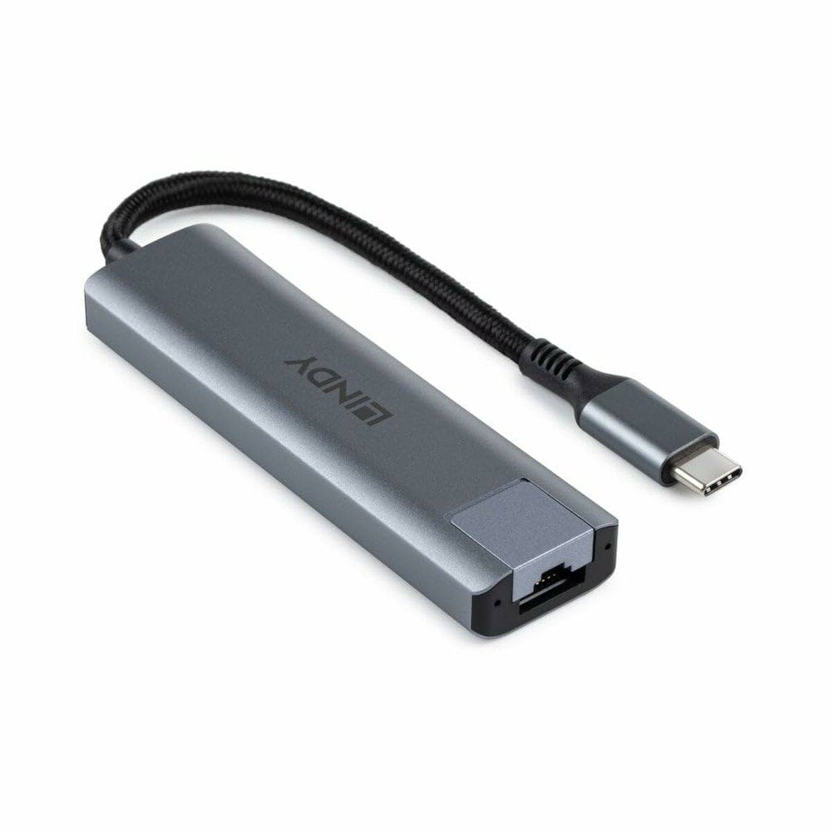 Hub USB LINDY Gris