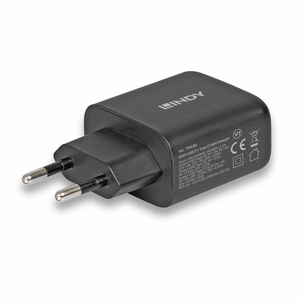 Cargador de Pared LINDY Negro 65 W