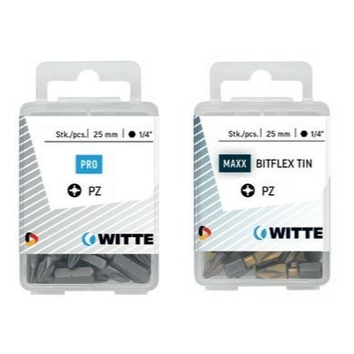 Juego de puntas WITTE PZ 2 BITFLEX TIN Pozidriv PZ2 15 Unidades 15 Piezas