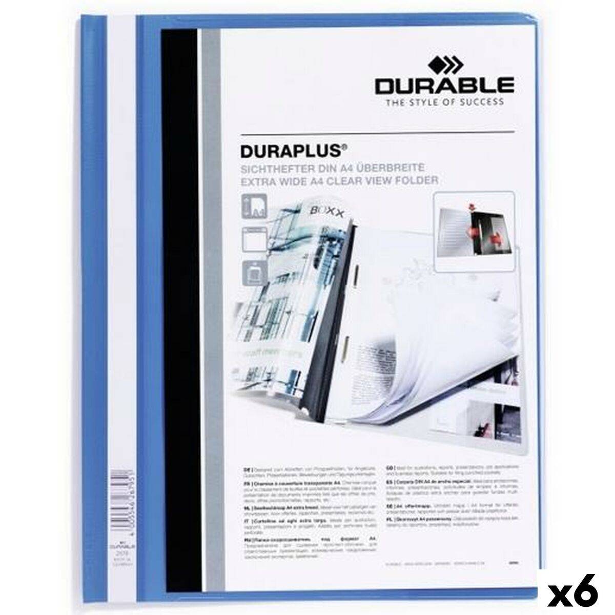 Carpeta Durable DURAPLUS Azul Transparente A4 25 Piezas (6 Unidades)