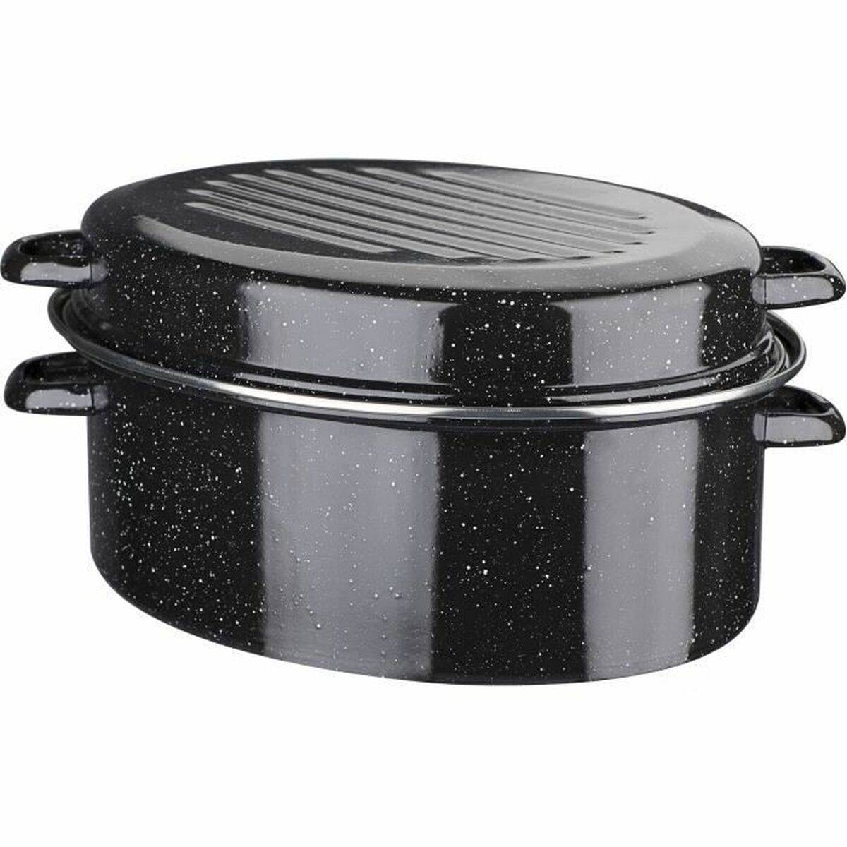Cacerola Con Tapa GSW Negro Acero Esmaltado