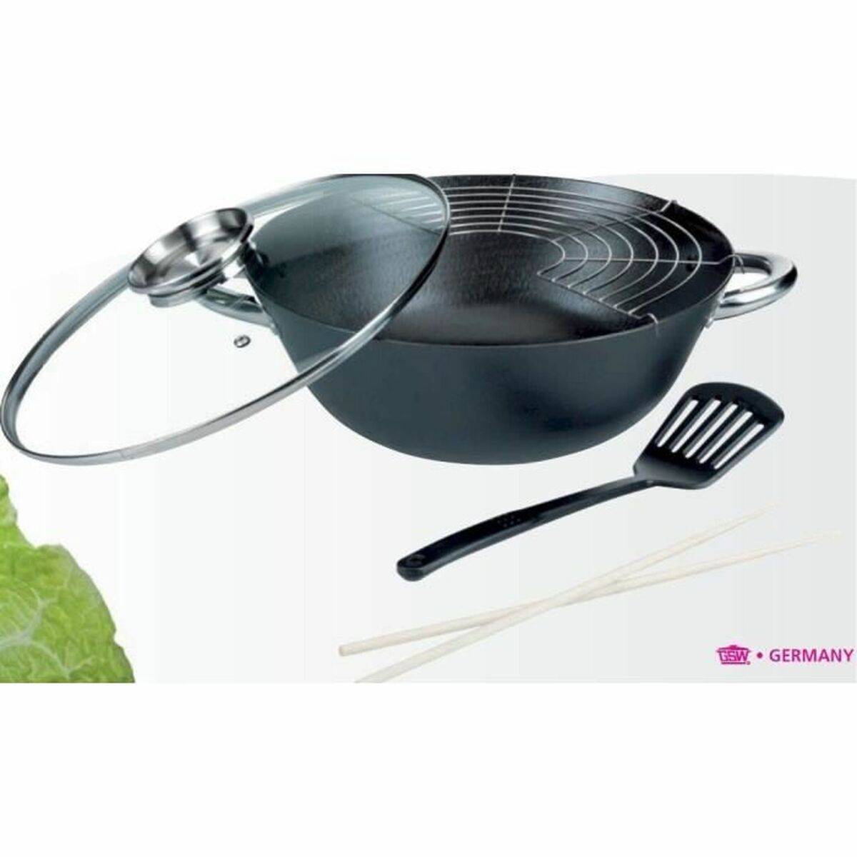 Sartén Wok GSW Acero Acero forjado Ø 32 cm 4 Piezas