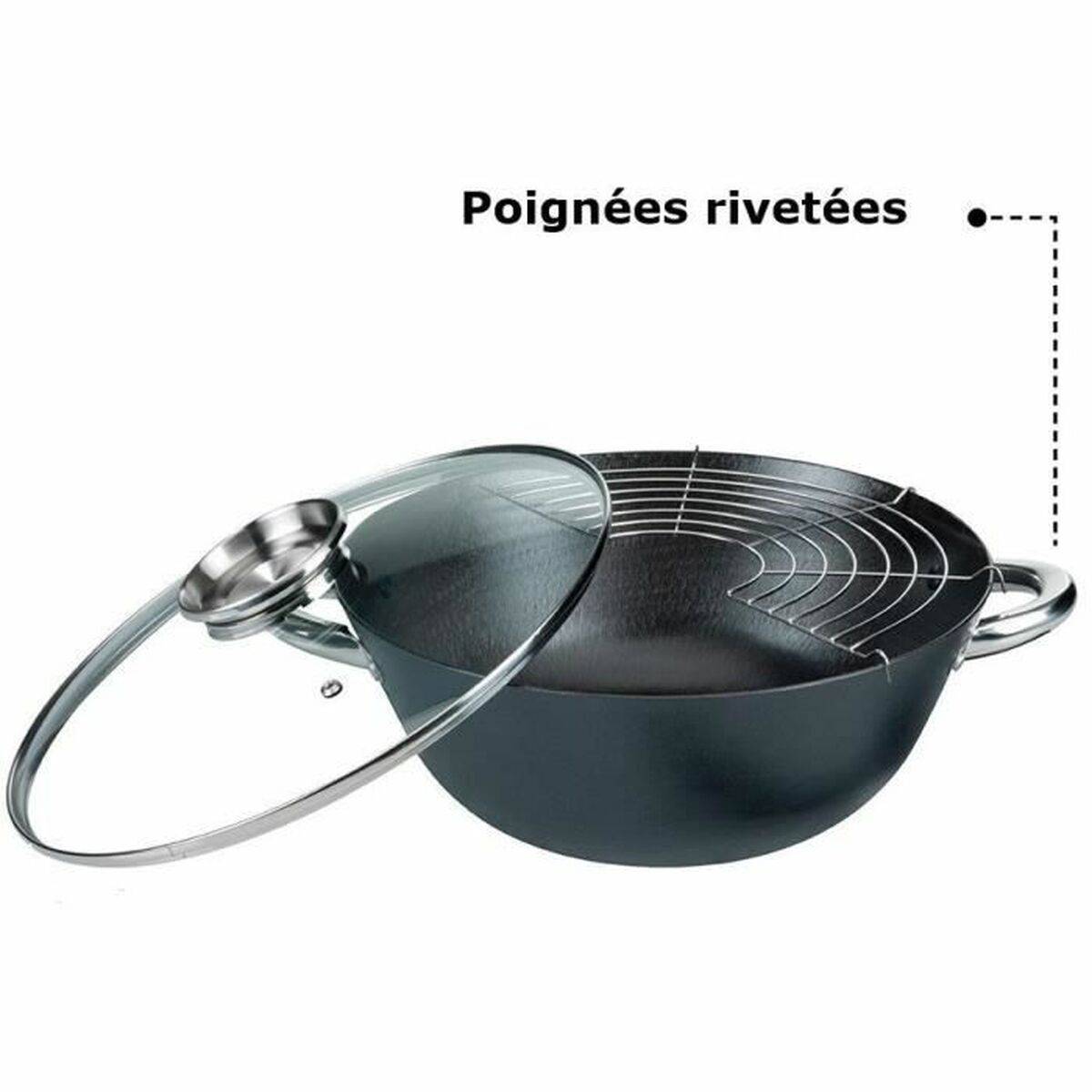 Sartén Wok GSW Acero Acero forjado Ø 32 cm 4 Piezas