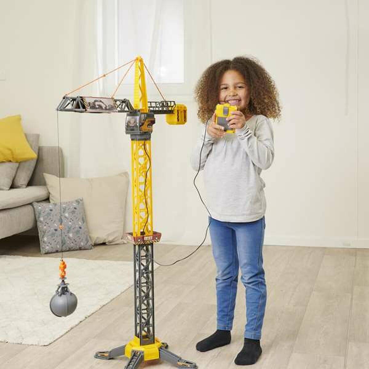Grúa de Juguete Smoby Mighty Crane Radiocontrol Amarillo Gris