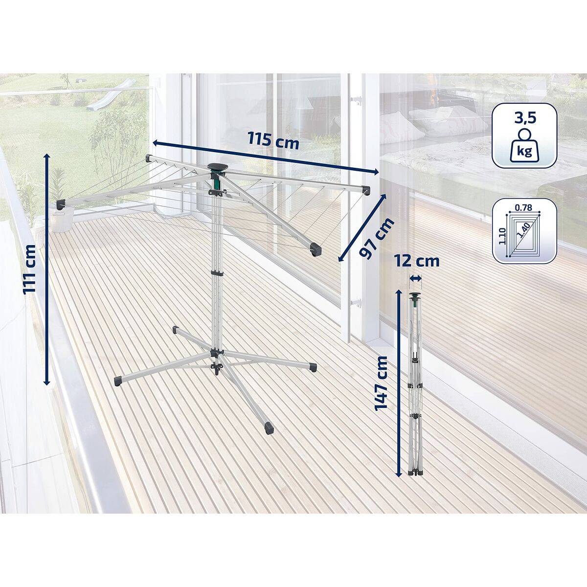 Tendedero Leifheit LinoPop-Up 82500 Metal 4 Kg