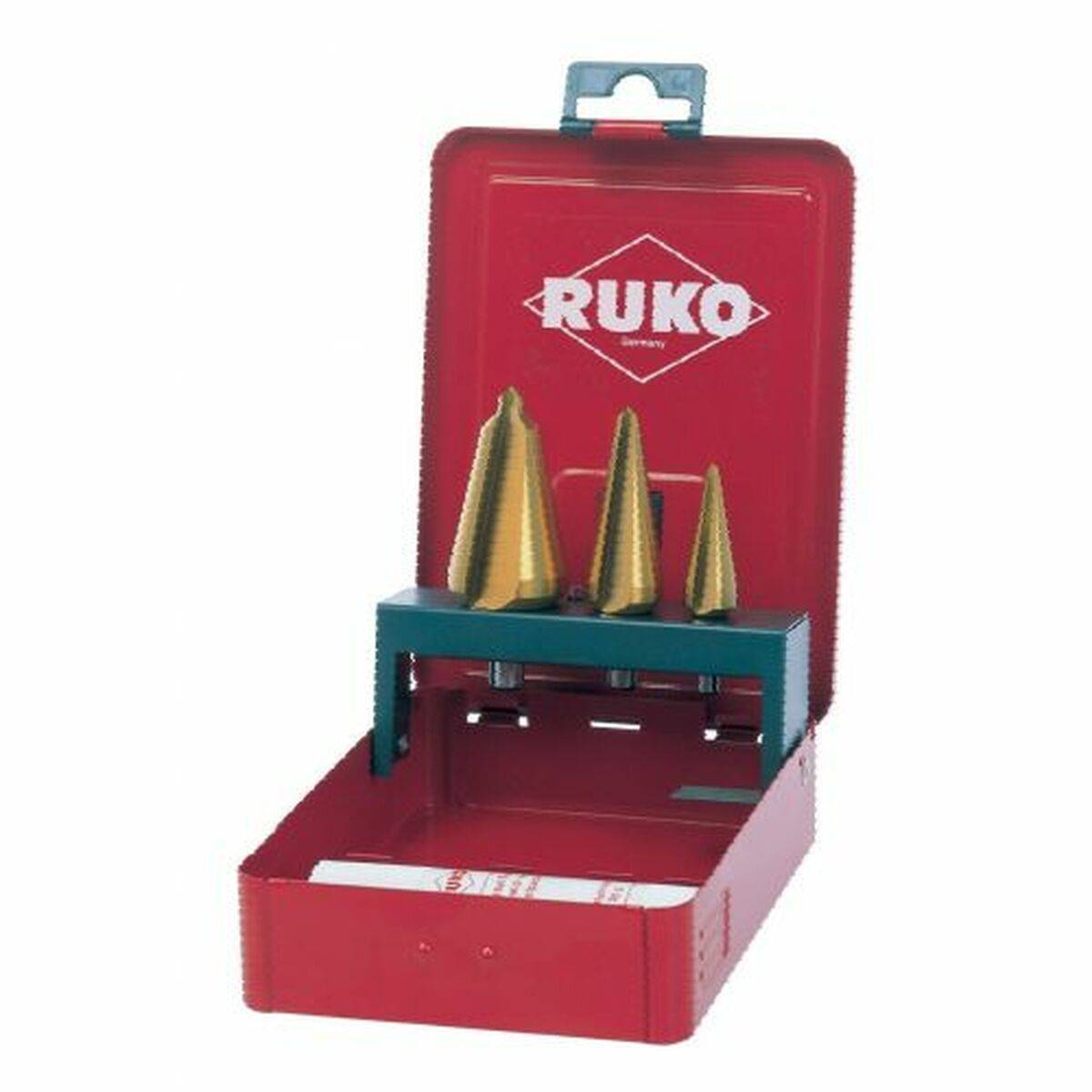 Set de brocas RUKO Acero de alta velocidad (HSS) Broca cónica 3 Piezas