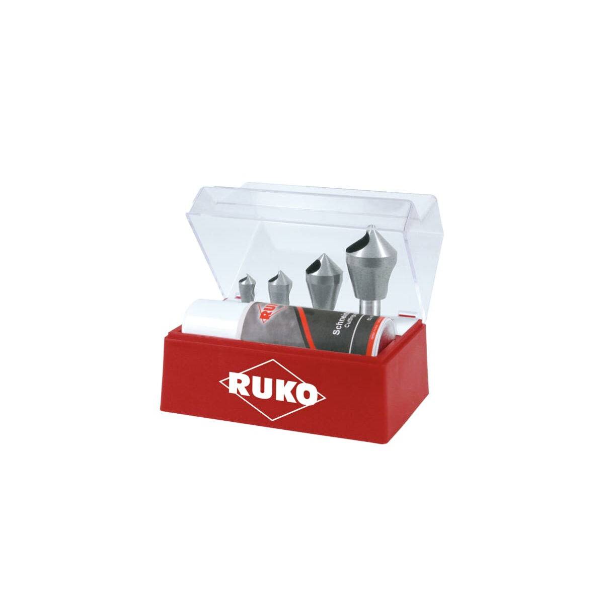 Juego de avellanadores RUKO 102310E Acero de alta velocidad (HSS) 4 Piezas