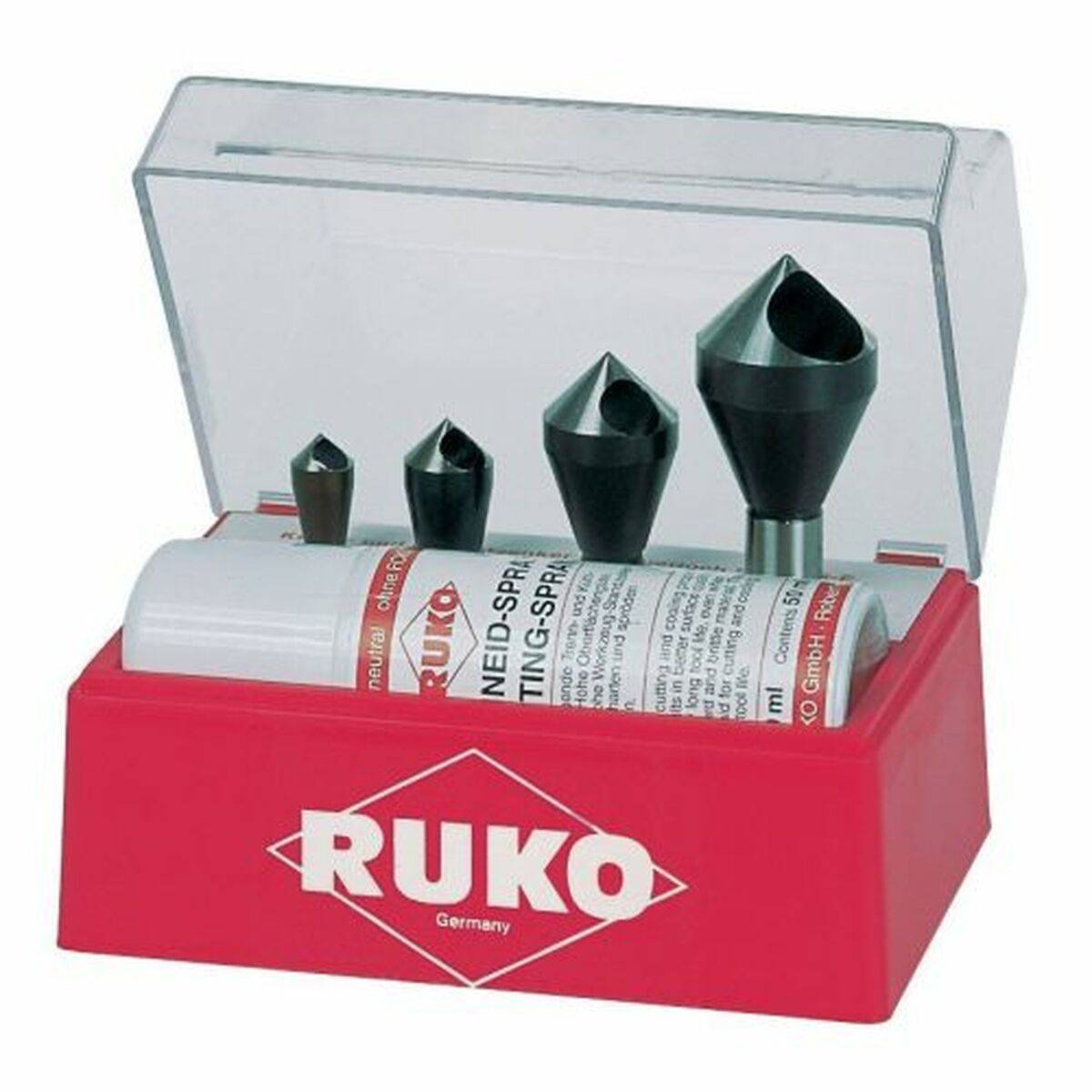 Juego de avellanadores RUKO 102310E Acero de alta velocidad (HSS) 4 Piezas