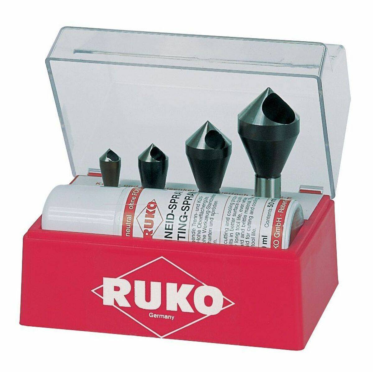Juego de avellanadores RUKO 102310E Acero de alta velocidad (HSS) 4 Piezas