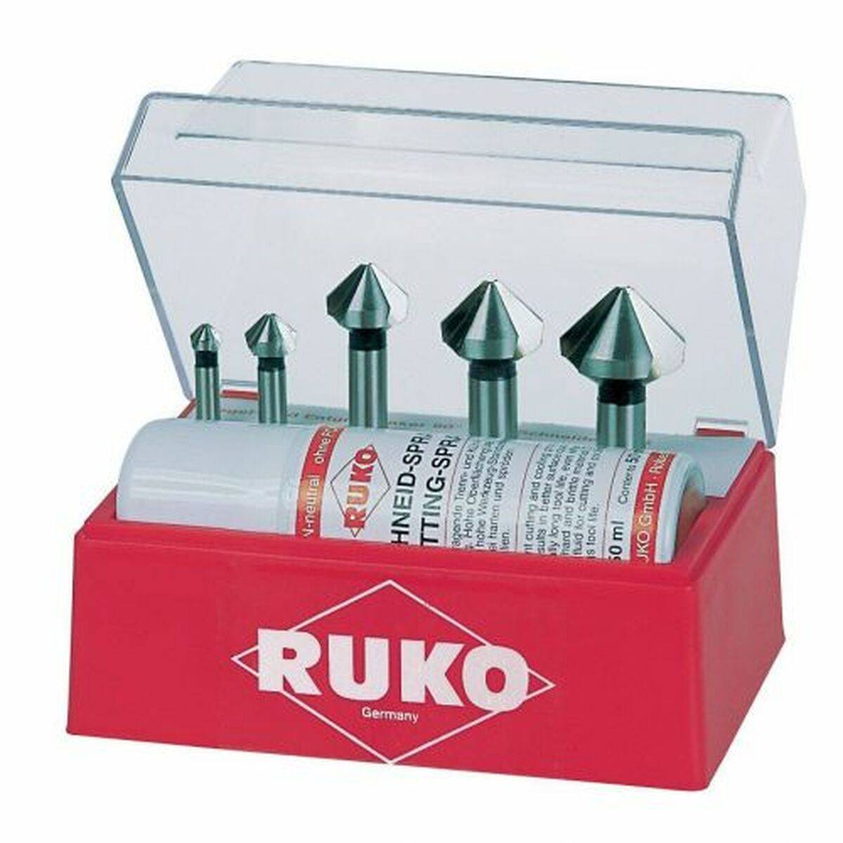 Juego de avellanadores RUKO 102142A DIN 335 Acero de alta velocidad (HSS) 5 Piezas