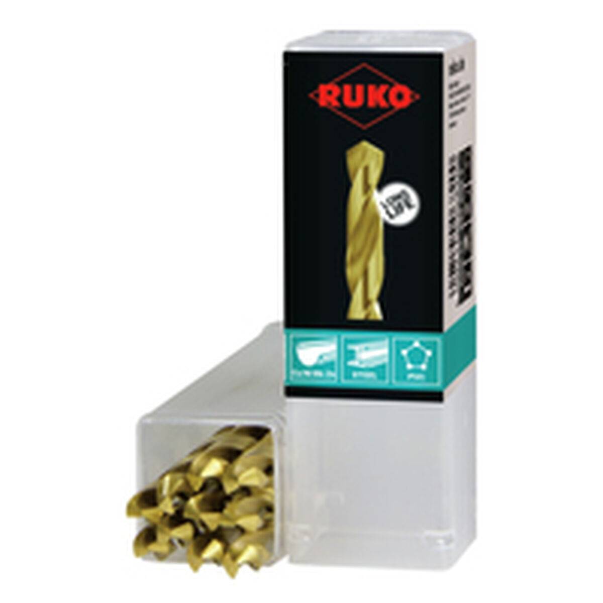 Broca para metal RUKO 250050T 86 mm DIN 338 5 mm Helicoidal 10 Unidades