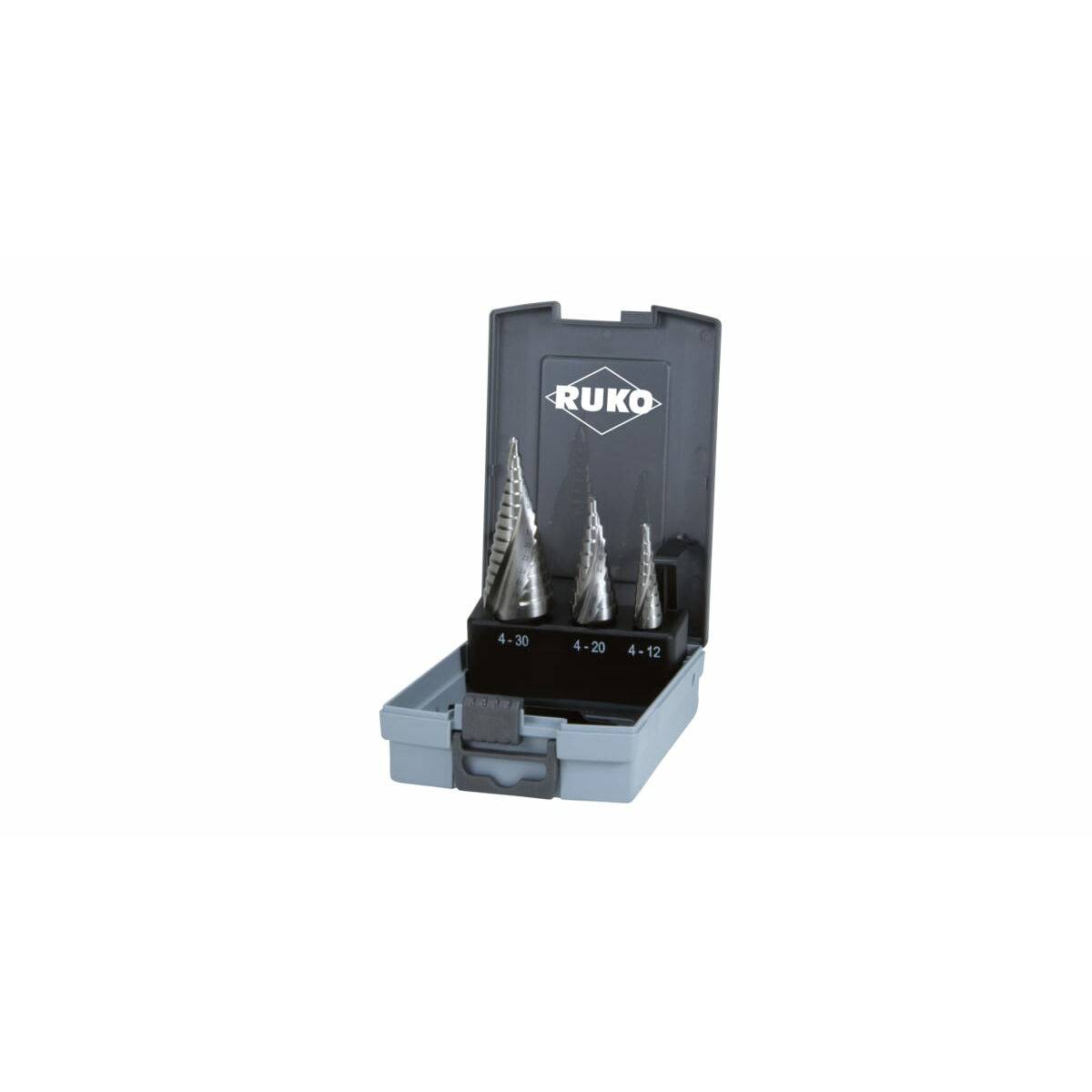 Set de brocas RUKO 101026RO Acero de alta velocidad (HSS) Estuche 3 Piezas