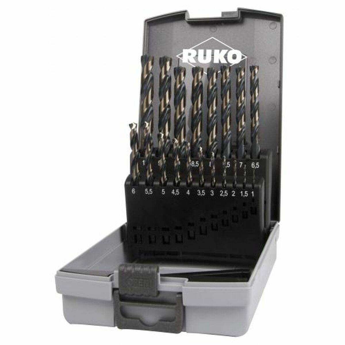 Set de brocas RUKO Speed Cut Acero de alta velocidad (HSS) Estuche 19 piezas
