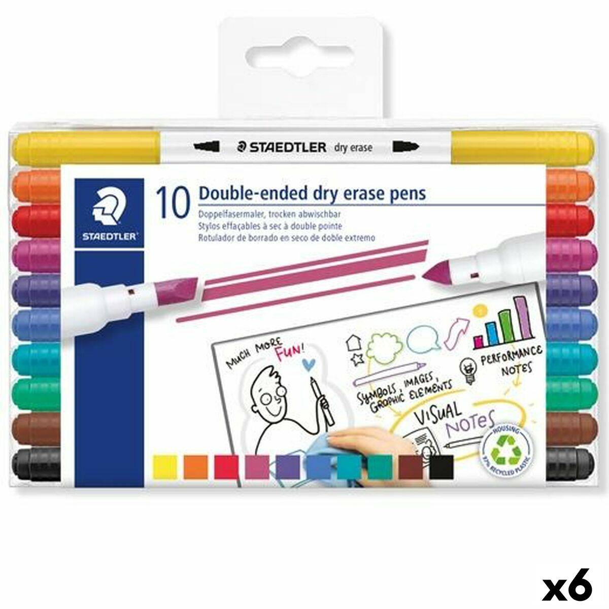 Rotuladores de tiza líquida Staedtler LUMOCOLOR 10 Piezas (6 Unidades)