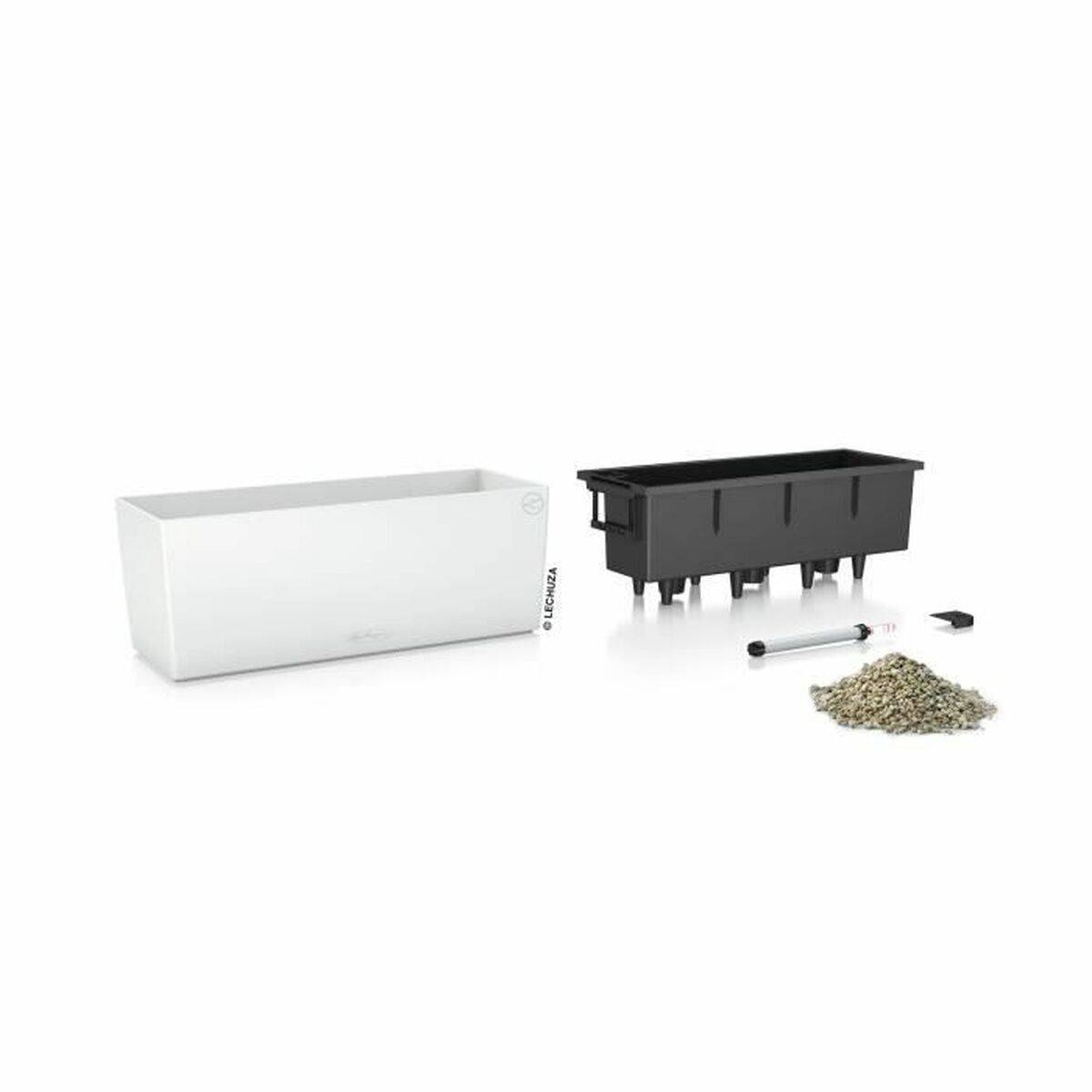 Maceta Lechuza Blanco Negro Polipropileno