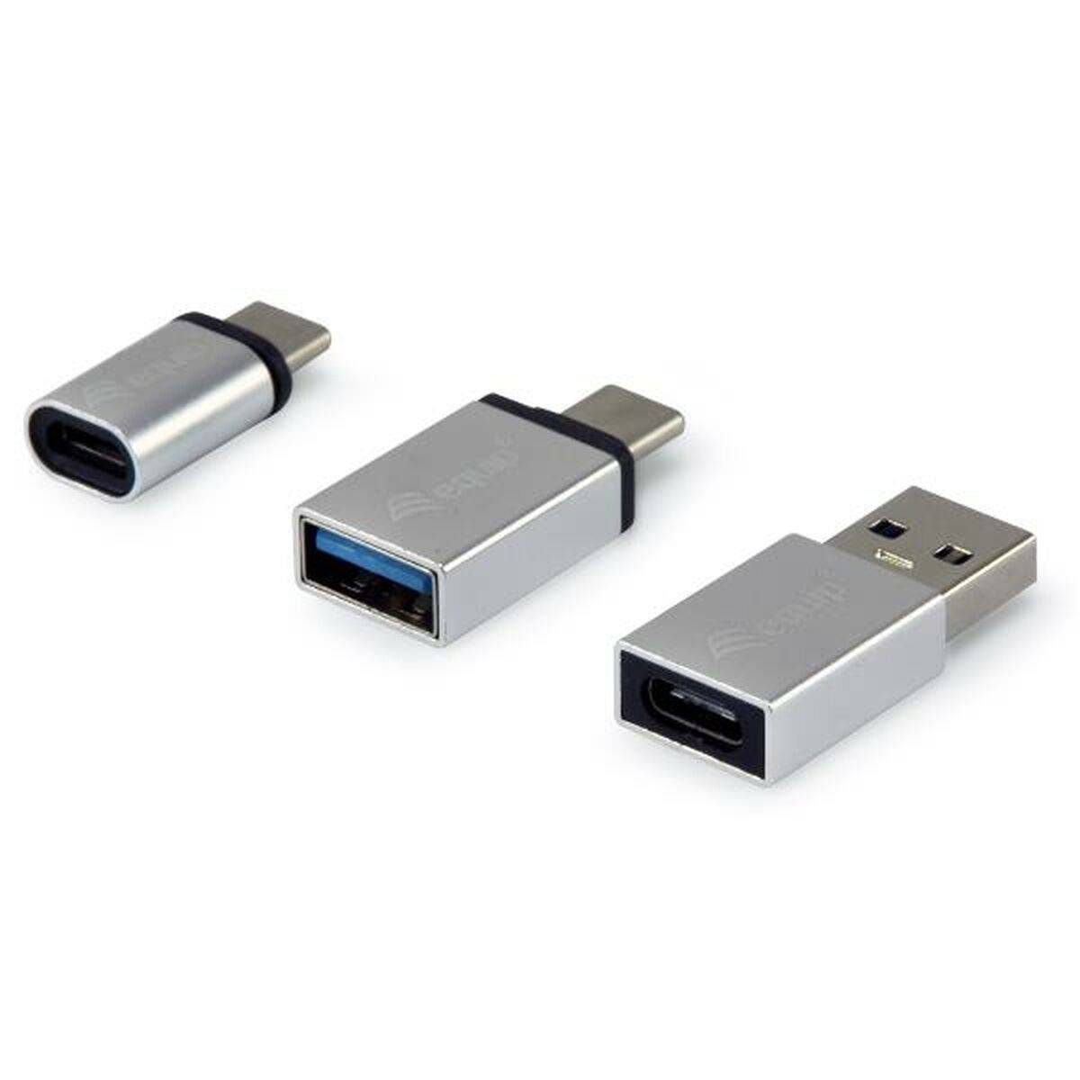 Adaptador USB Equip 133475 Plateado (3 Unidades)