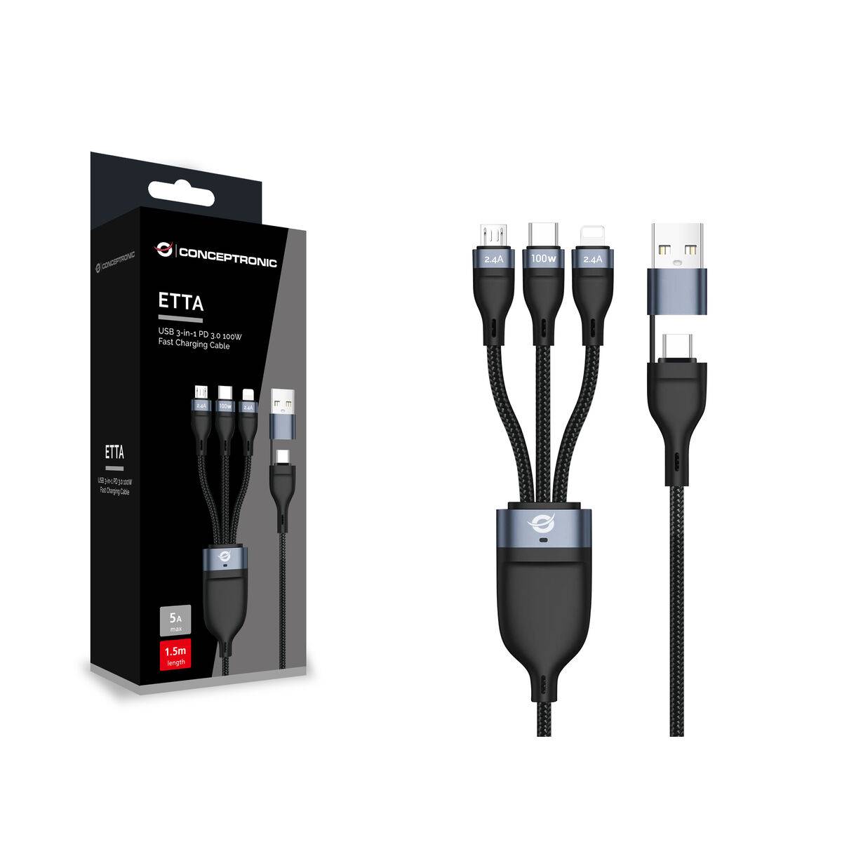 Cable VGA Conceptronic ETTA06B15 Negro 1,5 m