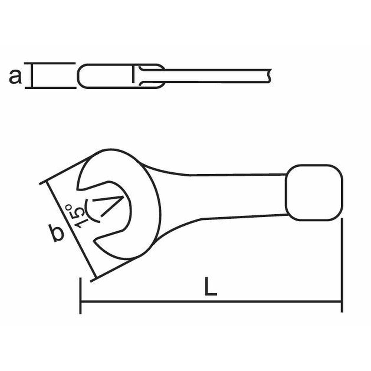Llave fija de una boca KUKKO 170 mm 80 mm