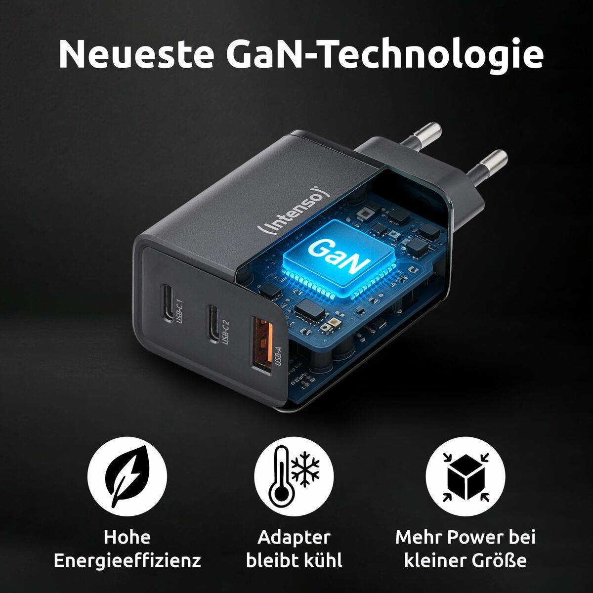 Cargador de Pared INTENSO W65ACC Negro 65 W