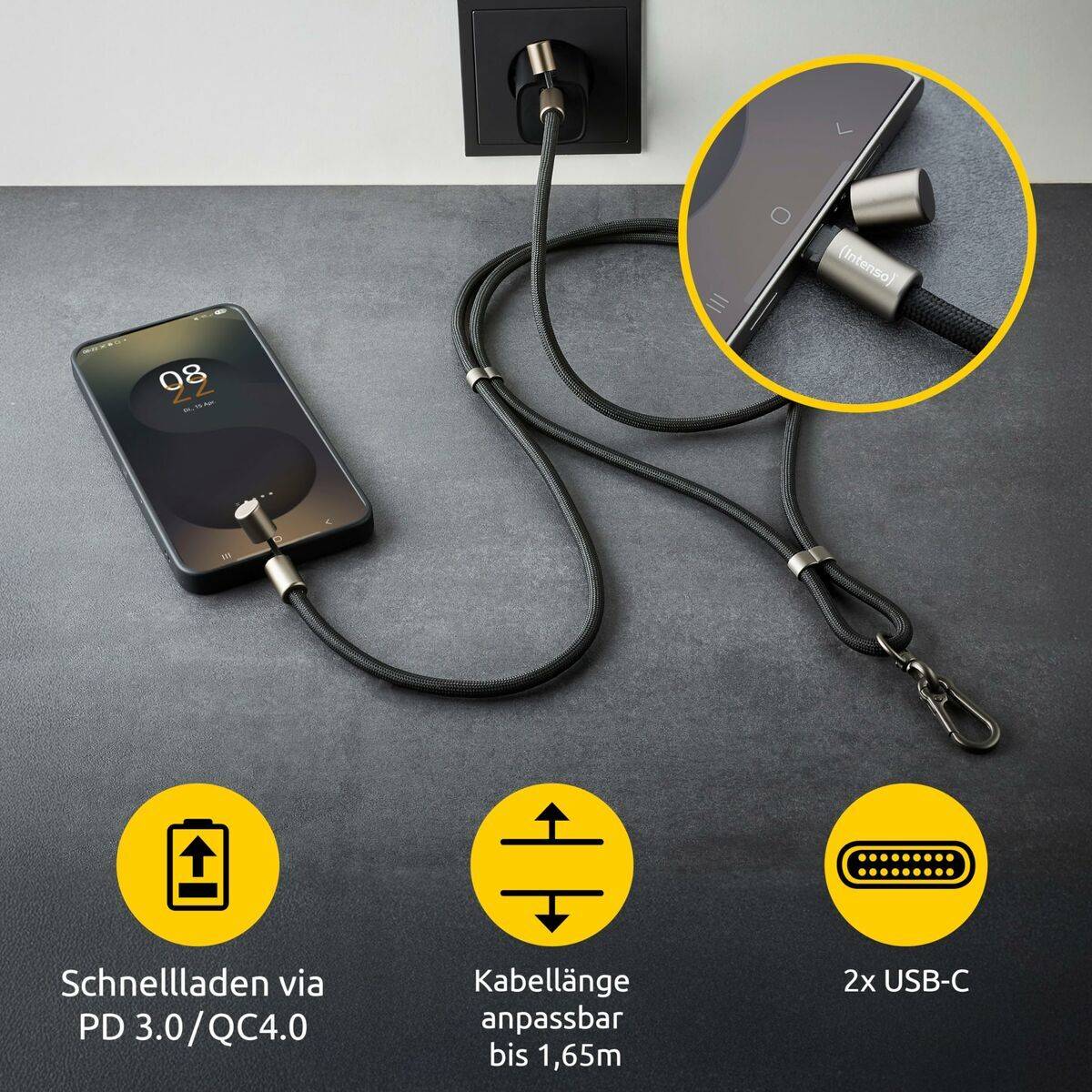 Cable USB-C INTENSO 7991000 Negro