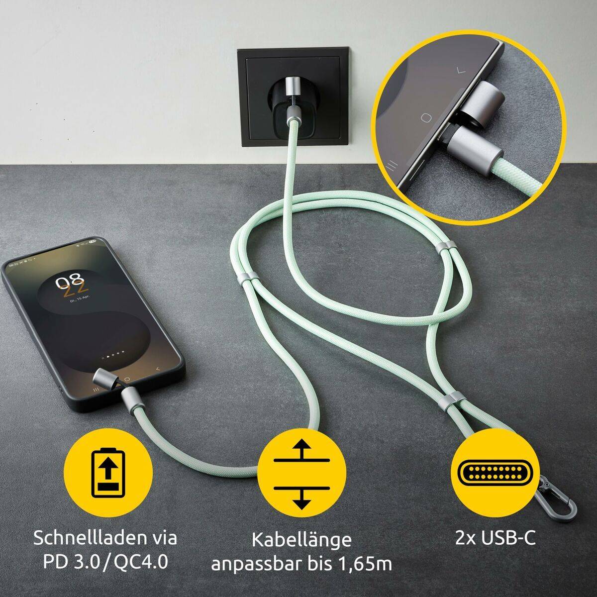Cable USB-C INTENSO 7991007 Verde