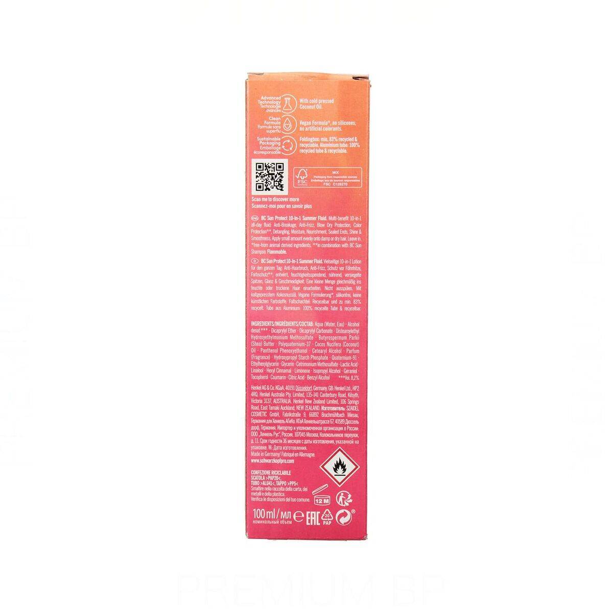 Protector Solar Schwarzkopf BC SUN PROTECT 100 ml 10 en 1