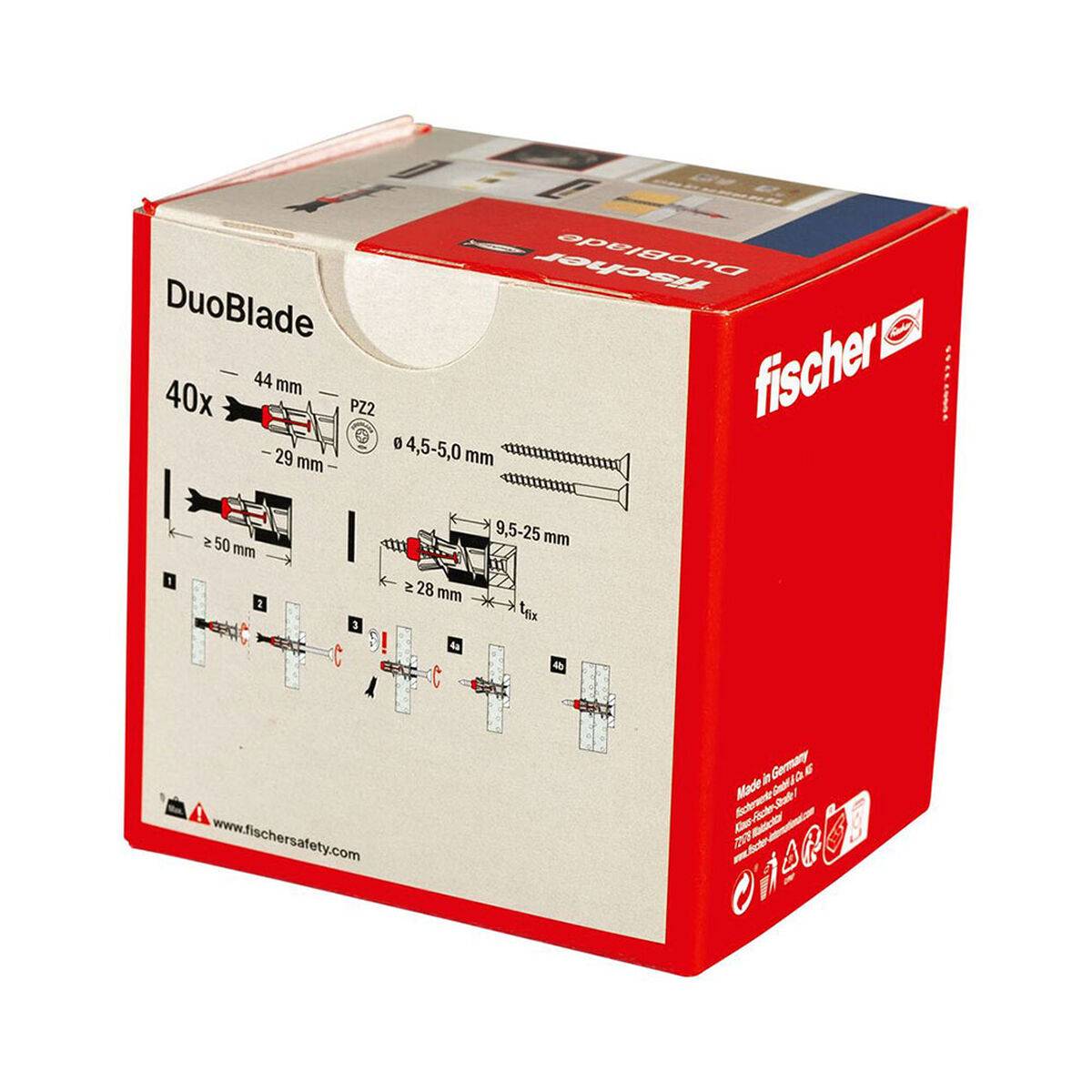Tacos Fischer DUOBLADE 44 x 8 mm (40 unidades)