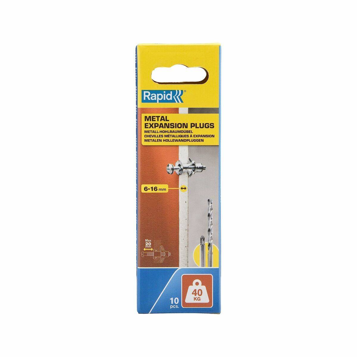 Tacos y tornillos Rapid Ø 11 x 37 mm M5 x 48 mm Metal Expansión 10 Unidades