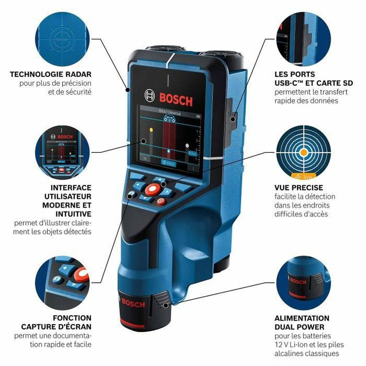 Detector de Entramados BOSCH D-Tech wall detector 200 C