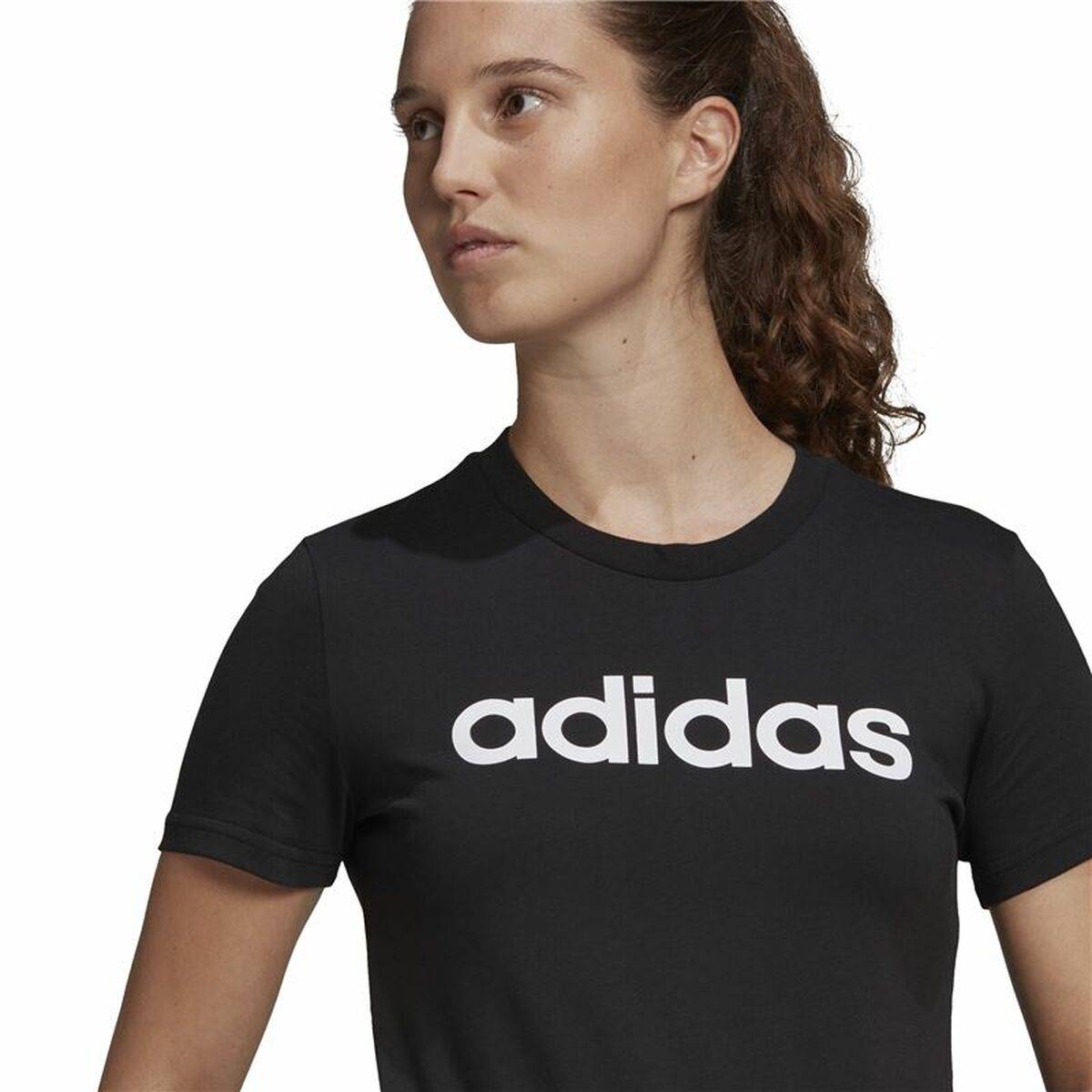 Camiseta de Manga Corta Mujer Adidas Lin T Negro (XS)