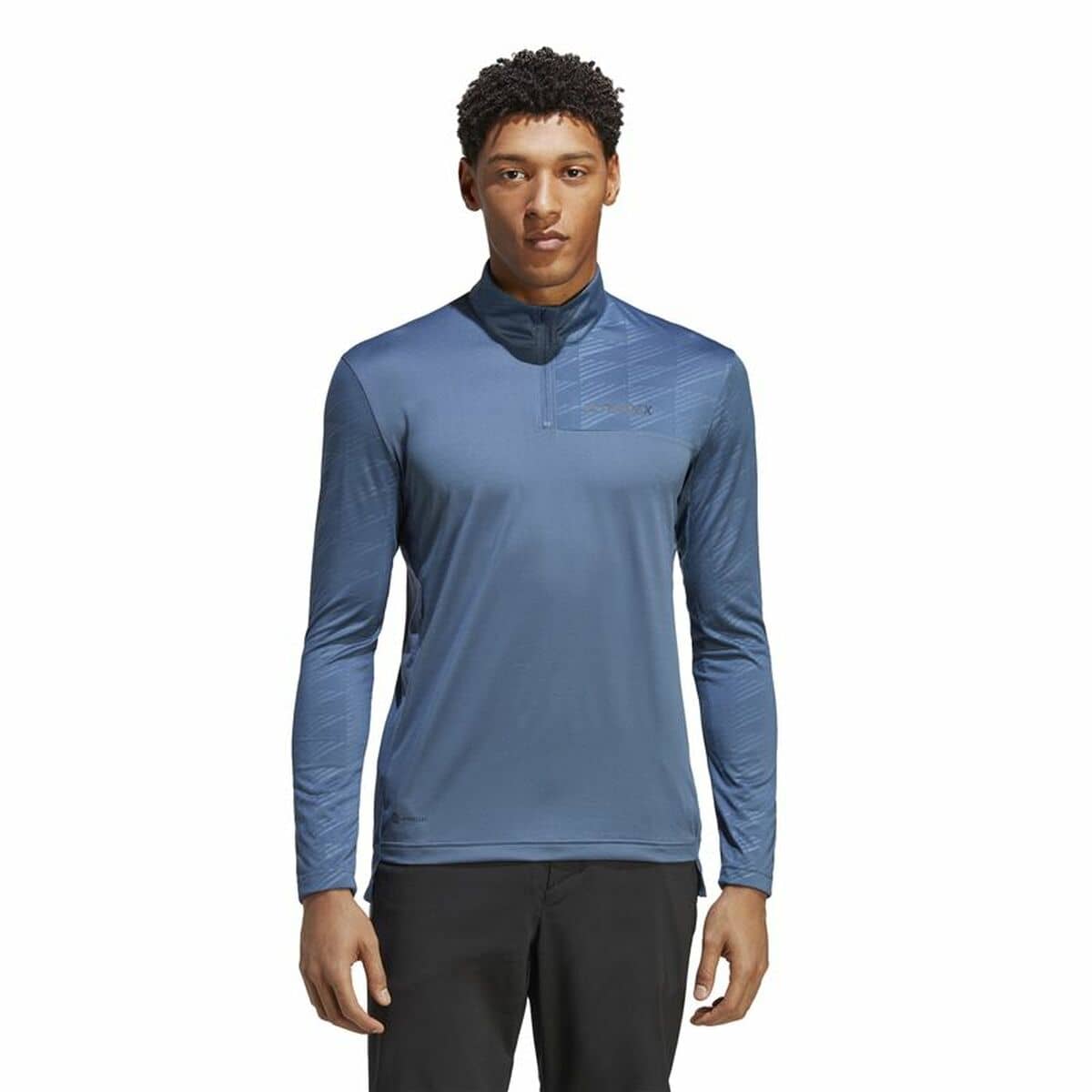 Camiseta de Manga Larga Hombre Adidas Multi Half Zip Ls Azul