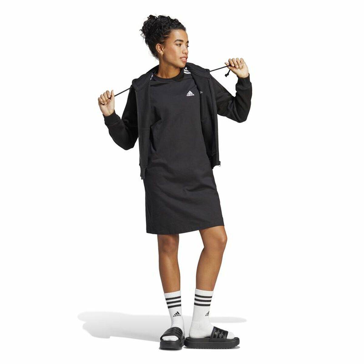 Vestido Adidas 3S Boyfriend Single Negro