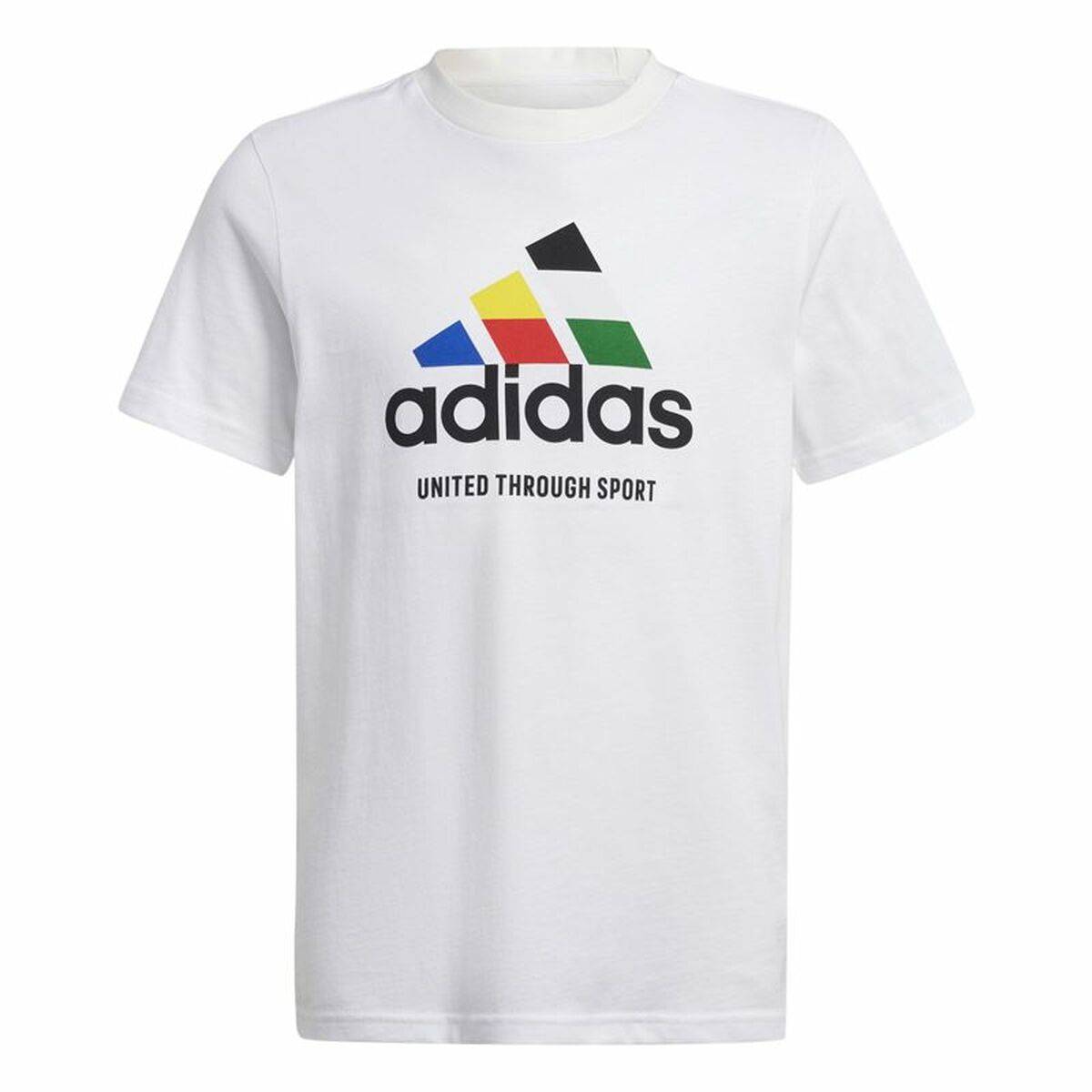 Camiseta de Manga Corta Infantil Adidas Nations Blanco