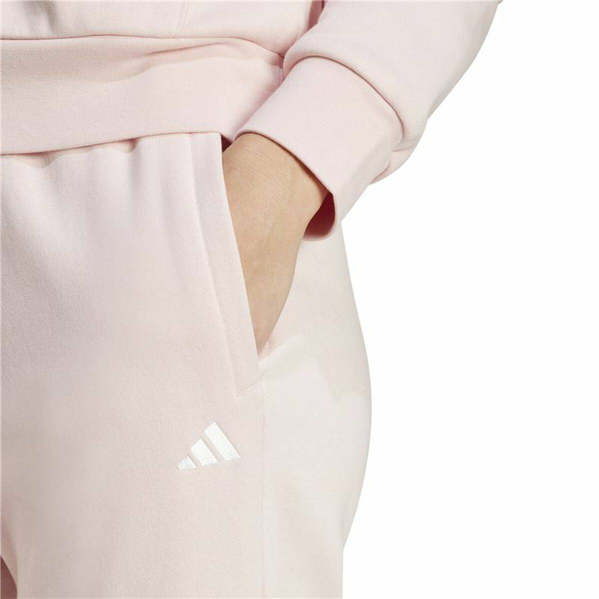 Pantalón Largo Deportivo Adidas Essentials Small Logo Feel Cozy Open Rosa Mujer