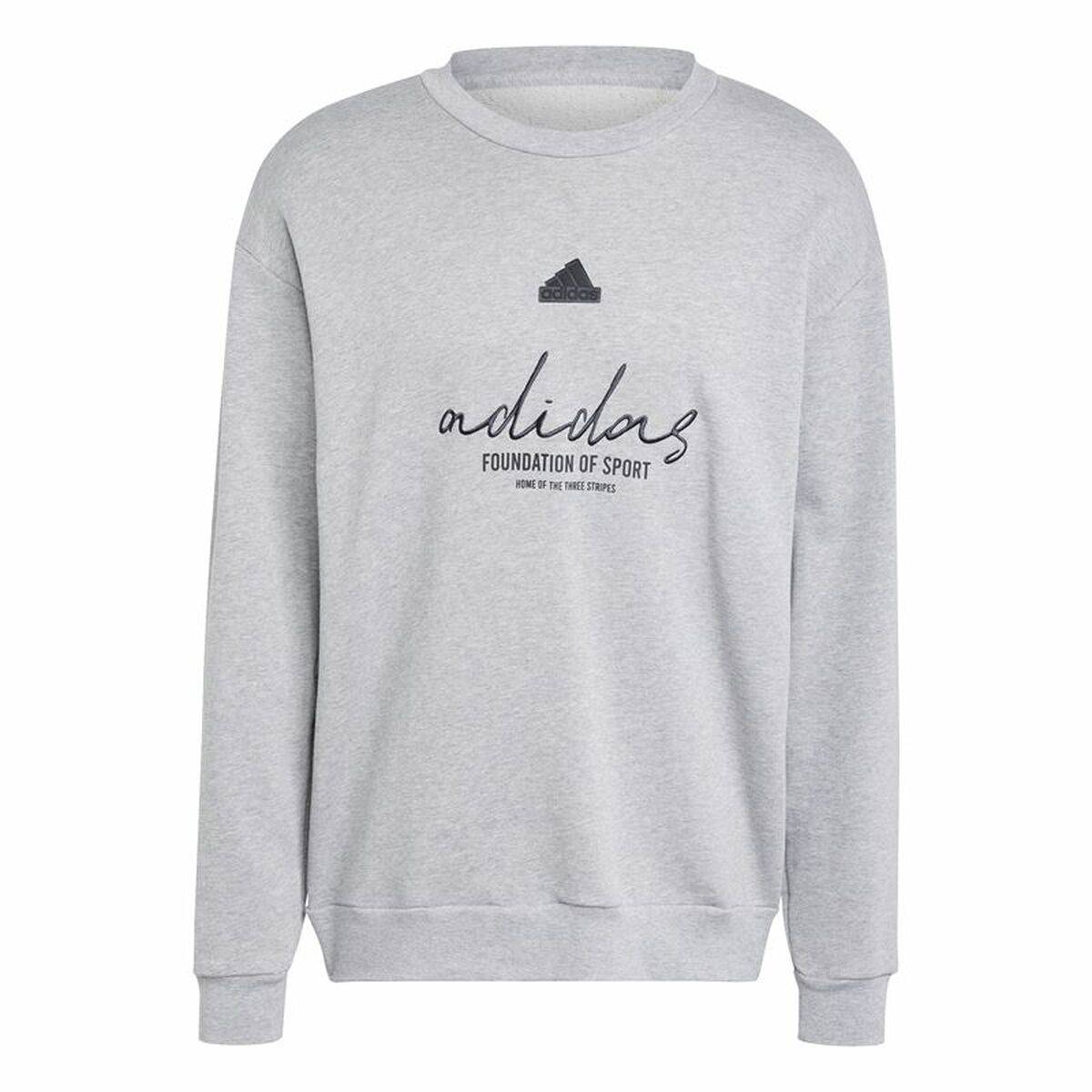 Sudadera sin Capucha Hombre Adidas Brand Love French Terry Gris