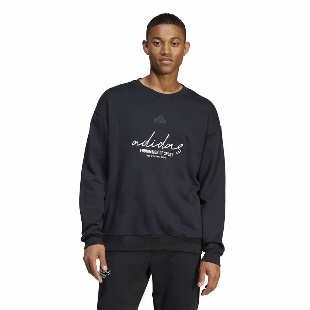 Sudadera sin Capucha Hombre Adidas Brand Love French Terry Negro