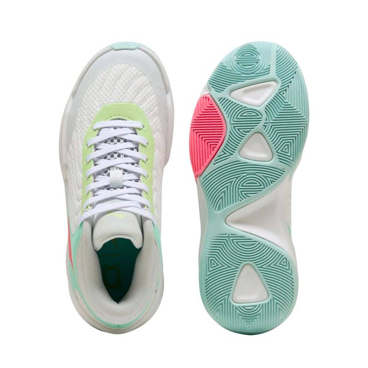 Zapatillas de Baloncesto para Niños Puma Court Pro 2 Blanco Verde
