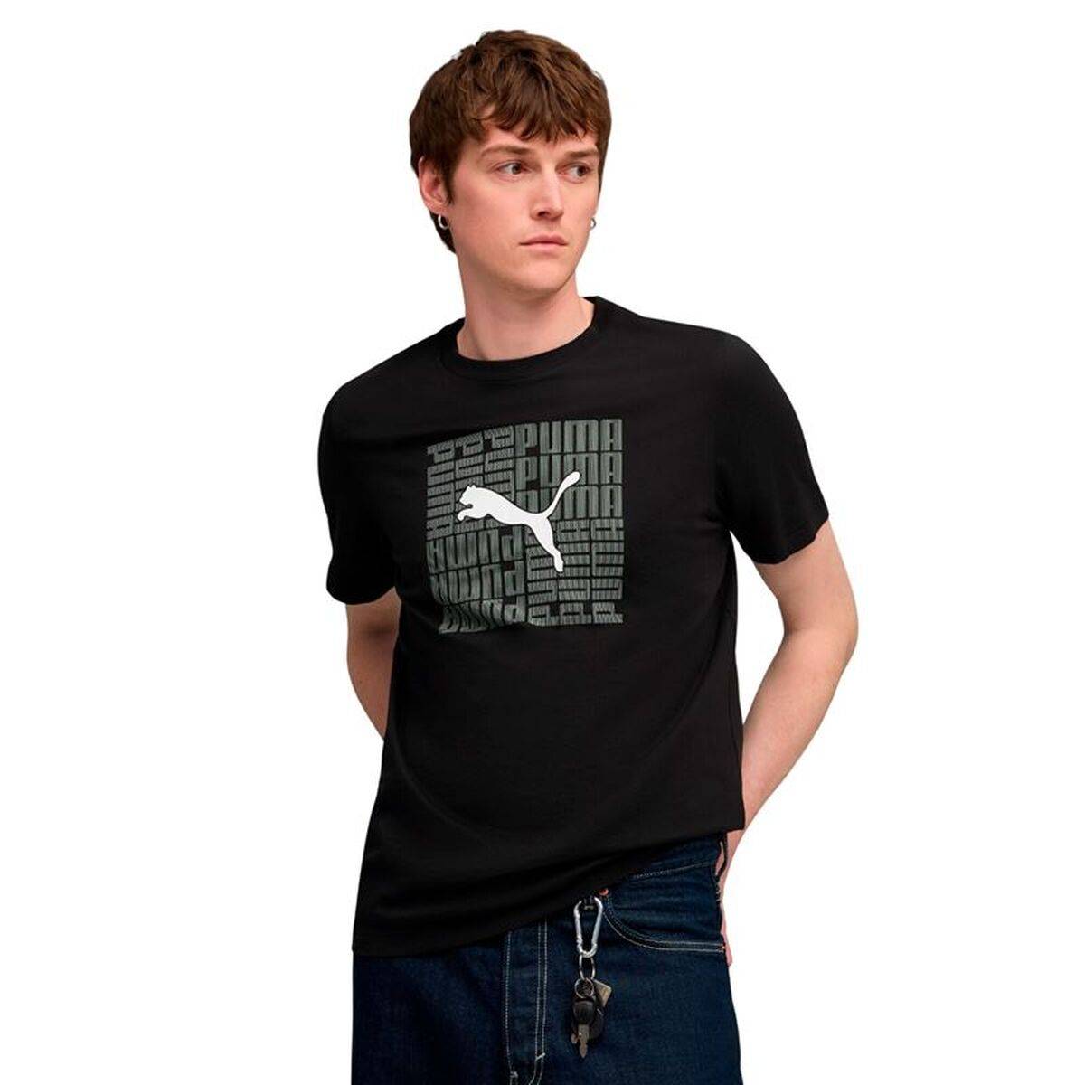 Camiseta de Manga Corta Hombre Puma Graphic Box Negro