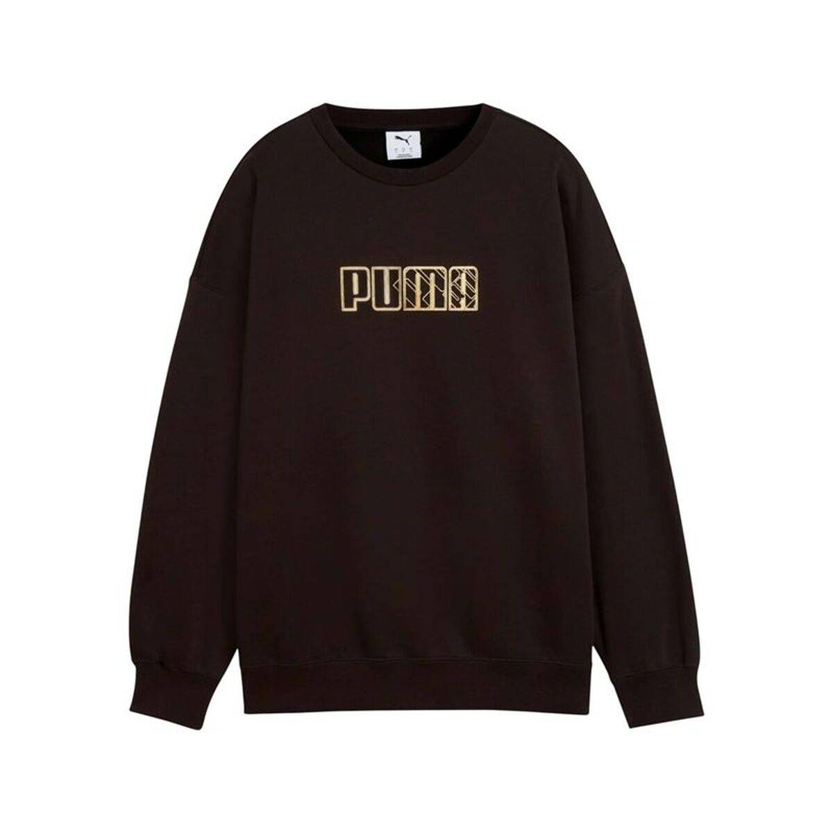 Sudadera sin Capucha Mujer Puma Maximal Metallic Oversized Crew FL Negro