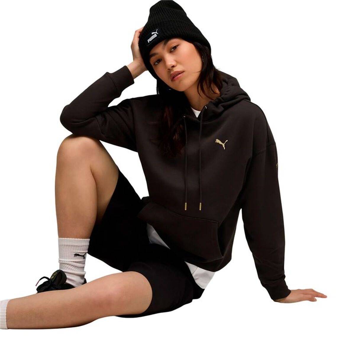 Sudadera con Capucha Mujer Puma Maximal Metallic Negro