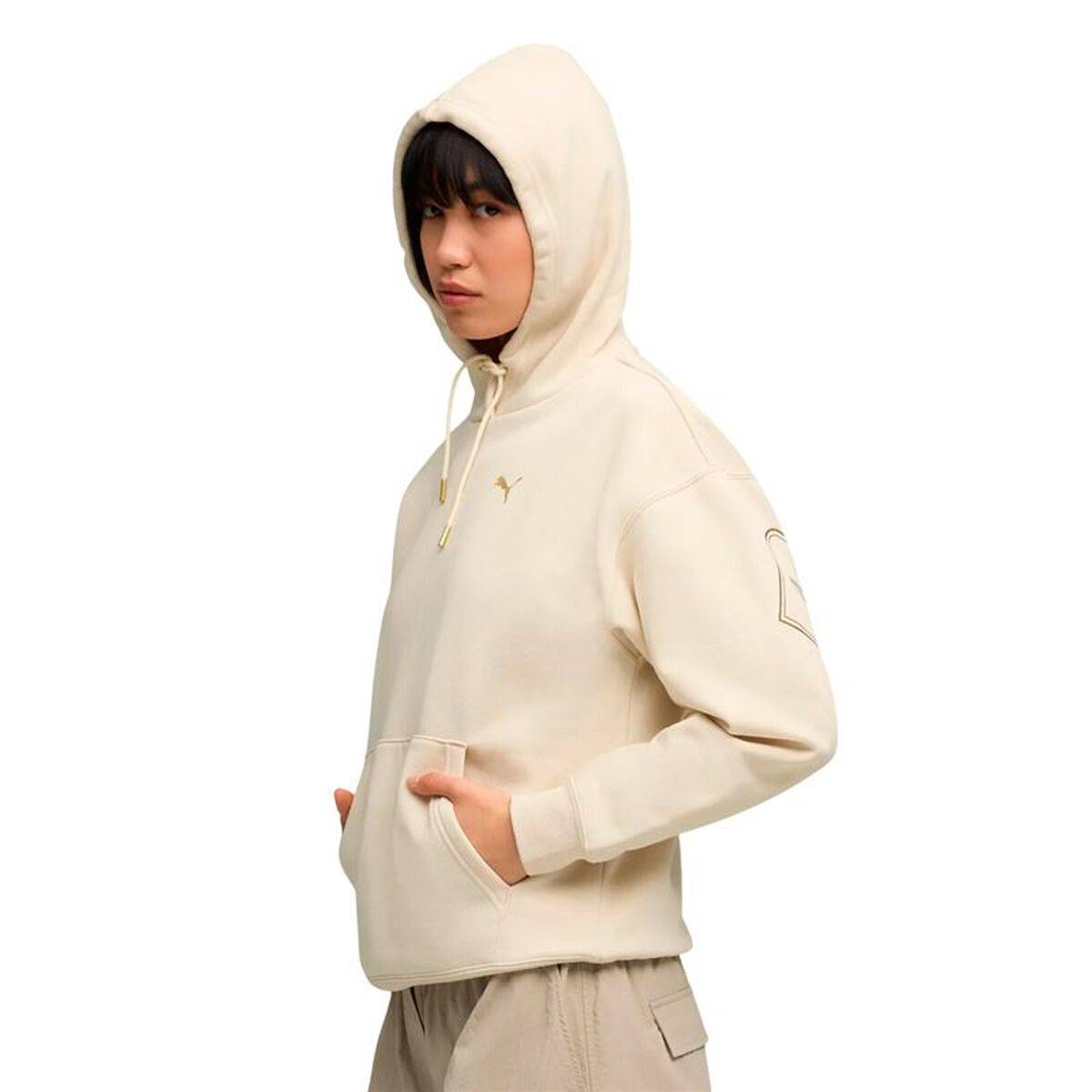 Sudadera con Capucha Mujer Puma Maximal Metallic Beige
